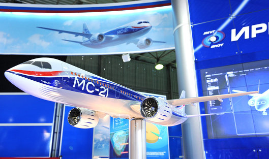 Макет ближне-среднемагистрального самолета МС-21